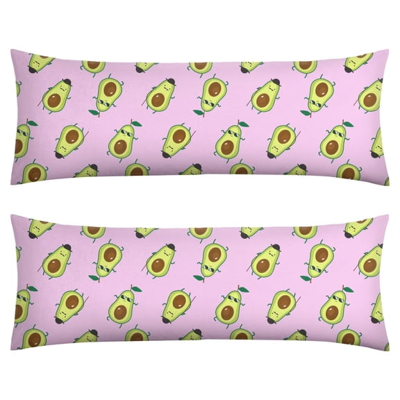 Green Avocado Lover Body Pillow Cover 20x54 - Cute Fresh Fruit Print Long Pillow Case with Invisible Zipper, Full-Length Support Cozy Pillow Protector for Sleeping & Maternity