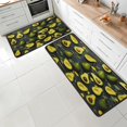 thumbnail image 1 of Green Avocado Pattern Kitchen Mat Set of 2 Non-Slip Washable Kitchen Rugs Waterproof Comfort Standing Floor Mats for Kitchen Home Office Sink Laundry 17x29 Inch + 17x47 Inch, 1 of 6