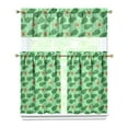 thumbnail image 1 of Green Avocados Kitchen Curtains Set with Fruit Pattern Tier and Valance, Kawaii Cute Avocado Print Light Filtering Drapes for Kitchen, Small Window or Balcony Decor, 1 of 6