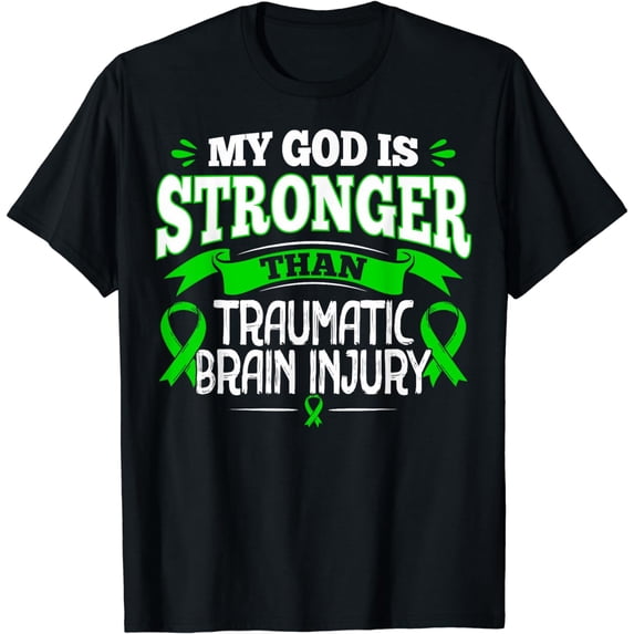 Green Awareness Ribbon TBI Survivor T-Shirt