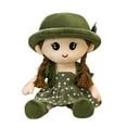 thumbnail image 1 of Green Baby Cuddly Rag Doll 14 Inch Soft Stuffed Toy With Braids Skirt Removable Outfit Girls Bedtime Companion Gift, 1 of 8
