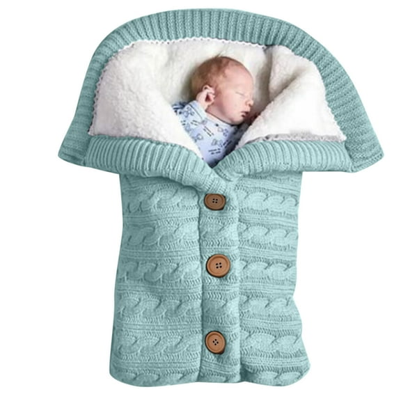 Green Baby Receiving Blankets Unisex Infant Swaddle Blankets Soft Thick Fleece Knit Baby Girls Boys Stroller Wraps Baby Accessory