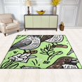 thumbnail image 1 of Green Background Bird 63''x48'' Plush Memory Foam Bath Mat, Soft, Absorbent, Non Slip, Durable, 1 of 7