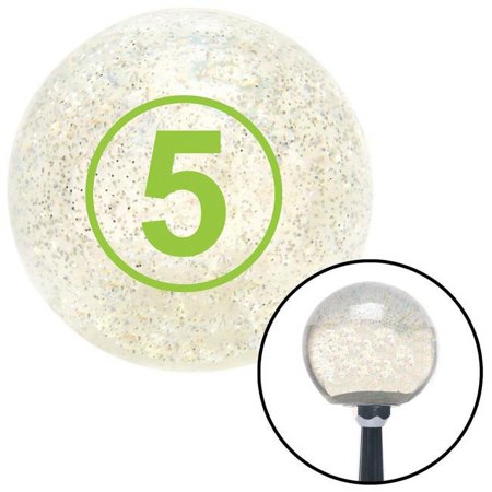 Green Ball No.5 Clear Metal Flake Shift Knob with M16 x 1.5 Insert Shifter Auto Brody
