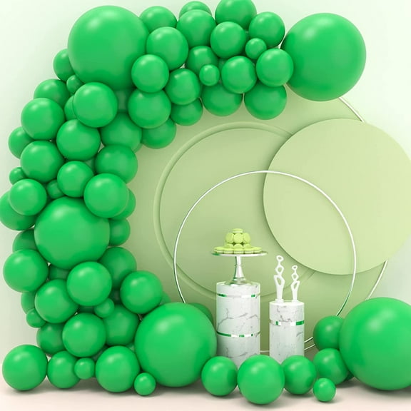 Green Balloons 110 Pcs Green Balloon Garland Kit Different Sizes 5 10 12 18 Inch Green Balloons for Birthday Jungle Safari Party Decorations
