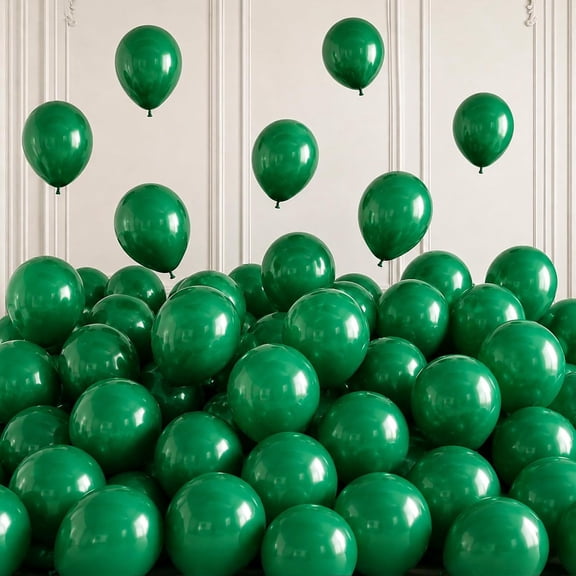 Green Balloons, 50Pack 5 Inch Small Mini Dark Green Latex Party Balloons for St. Patrick's Day Graduation Dinosaur Jungle Golf Theme Birthday Party Decorations