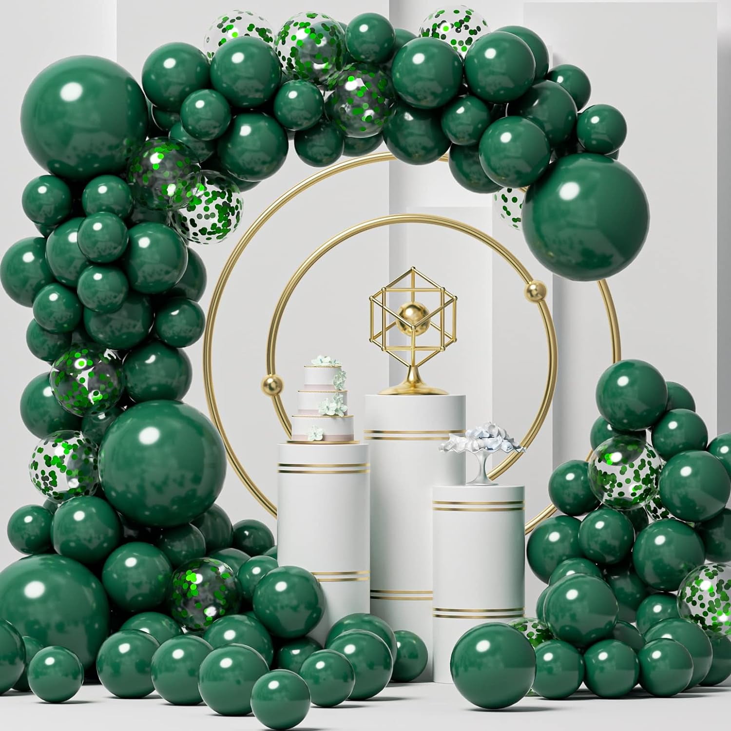 Green Balloons Garland Arch Kit 125pcs in Various Sizes for Jungle