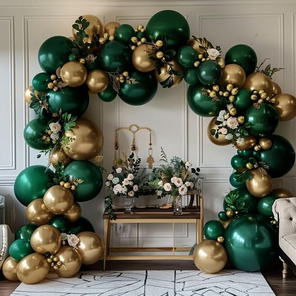 Green Balloons Garland Double Stuffed Dark Hunter Forest Metallic Arch Kit For Birthday Shower Jungle Graduation Prom Party Decorations