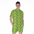 thumbnail image 1 of Green Bamboo Short Sleeve Men'S Rompers Casual Summer Jumpsuits Outfit, 1 of 4