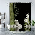 thumbnail image 1 of Green Bamboo Shower Curtain Plant Bamboo Asian Forest Leaf Summer Nature Natural Scenery Bathroom Decor Curtain Set with Hooks 72"W x 72"L (Pack of 1), 1 of 6