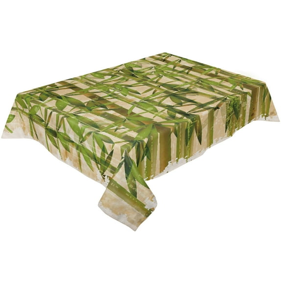 Green Bamboo Zen Plant Table Cloth Waterproof Dining Tablecloth for Table Kitchen Decorative Coffee