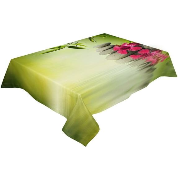 Green Bamboo Zen Plant Table Cloth Waterproof Dining Tablecloth for Table Kitchen Decorative Coffee