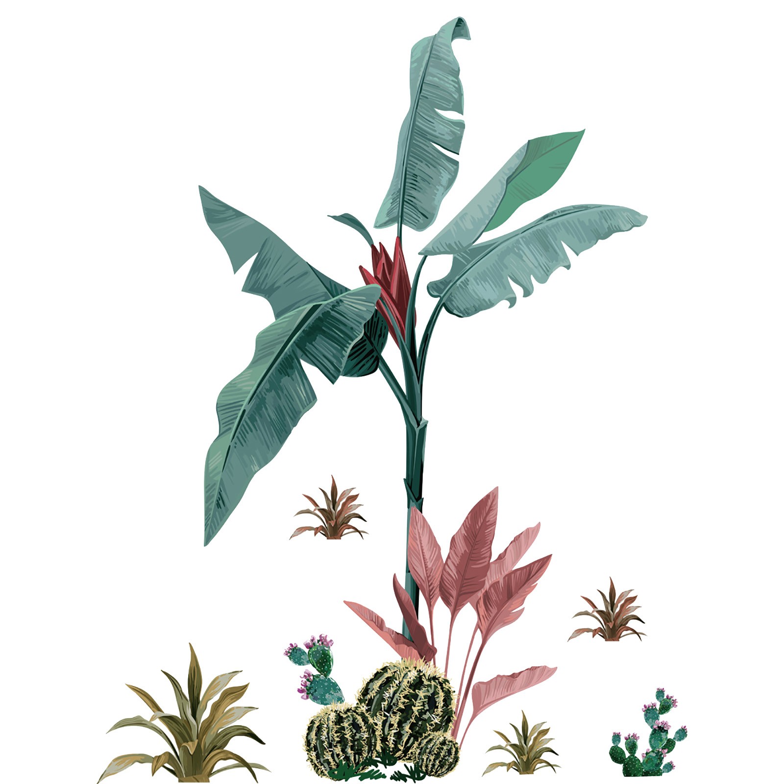 Green Banana Leaf Wall Stickers Removable Creative Vinyl Peel And Stick green-banana-leaf-wall-stickers-removable-creative-vinyl-peel-and-stick