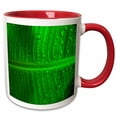 thumbnail image 1 of 3drose, Green Banana Leaf Water Drops, 11oz Two-tone Red Mug, 1 of 6