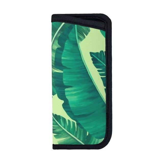 Green Banana Leaves Eyeglasses Bag Portable Neoprene Eyewear Case