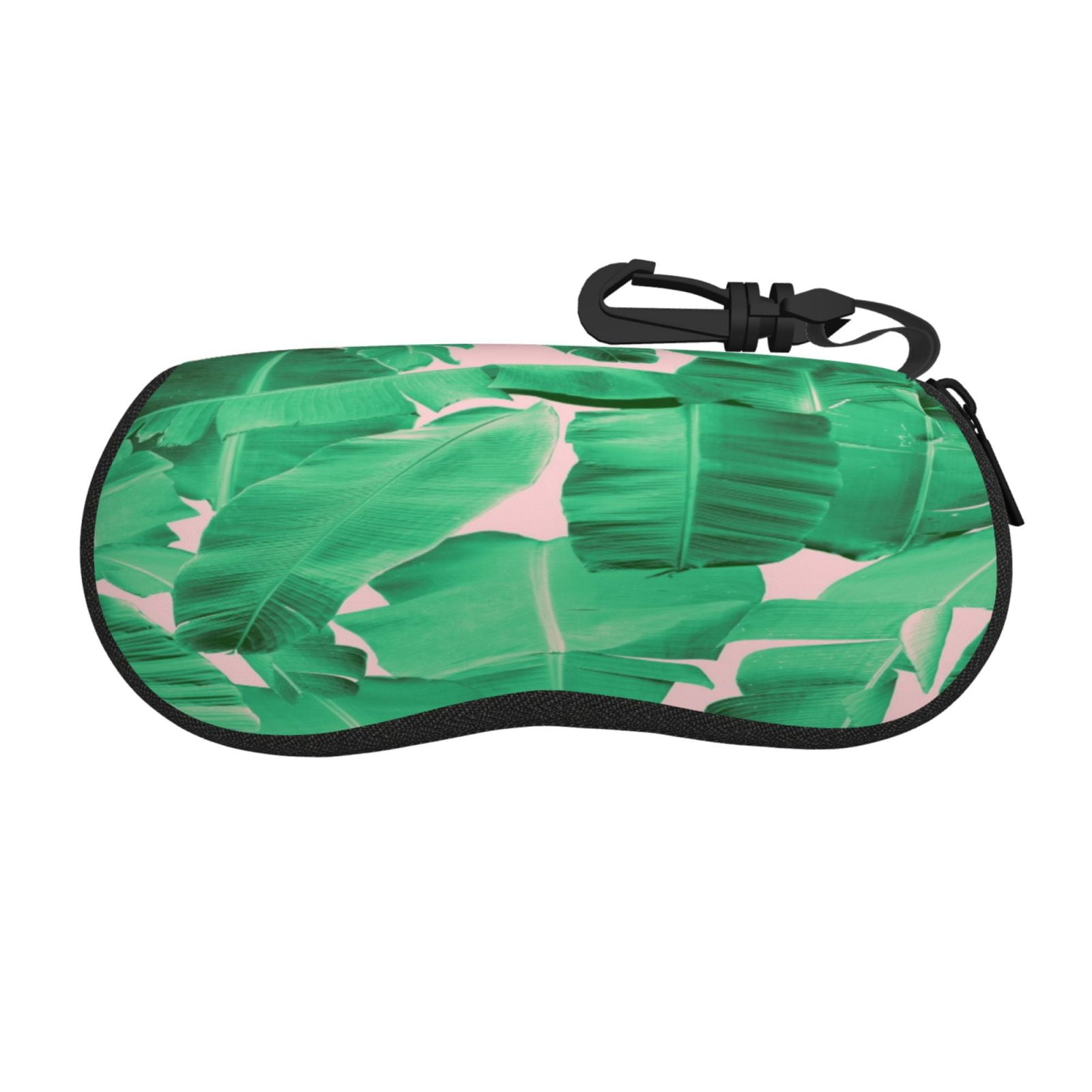 Green Banana Leaves Sunglasses Case Neoprene UltraLight and Convenient Soft Shell Glasses Bag