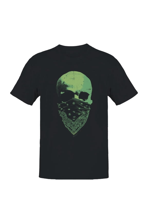 Green Bandana Skull Men's T-shirt