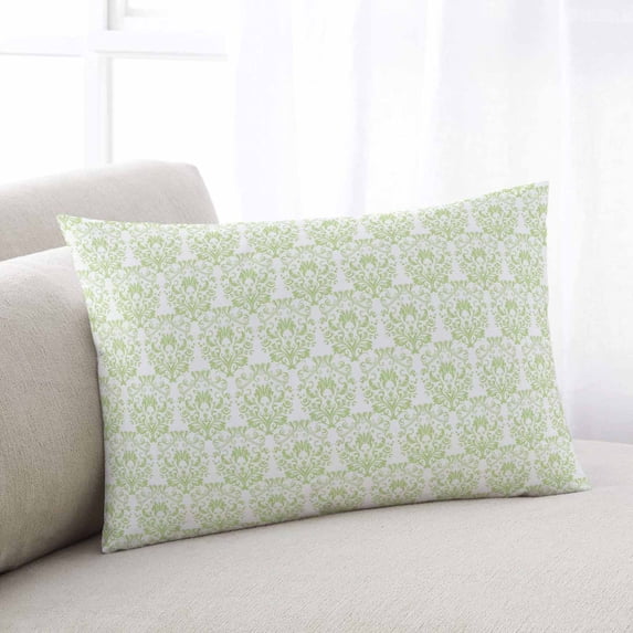 Green Baroque Throw Pillow Cover, Pillowcase Protectors with Zipper, Breathable Decorative Lumbar Pillow Case Cover, Abstract Art Floral Pattern Pillow Shams for Couch Sofa 16x24Inch