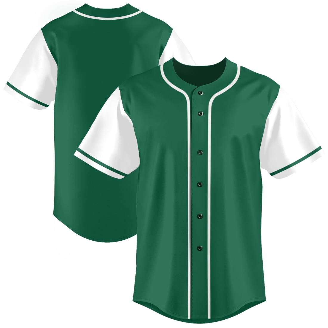 Green Baseball Jersey Shirt for Men Short Sleeve Hip Hop Hipster Active Team Sports Uniforms