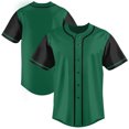 thumbnail image 1 of Green Baseball Jersey Shirt for Men Short Sleeve Hip Hop Hipster Active Team Sports Uniforms, 1 of 5