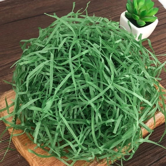 Green Basket Filler Shredded Paper,Crinkle Cut Paper Shred Filler Raffia Grass
