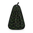 thumbnail image 1 of Green Bat Pattern Hand Towel Quick Drying Home Storage Kitchen Towel Hooks Dish Cloths, 1 of 6