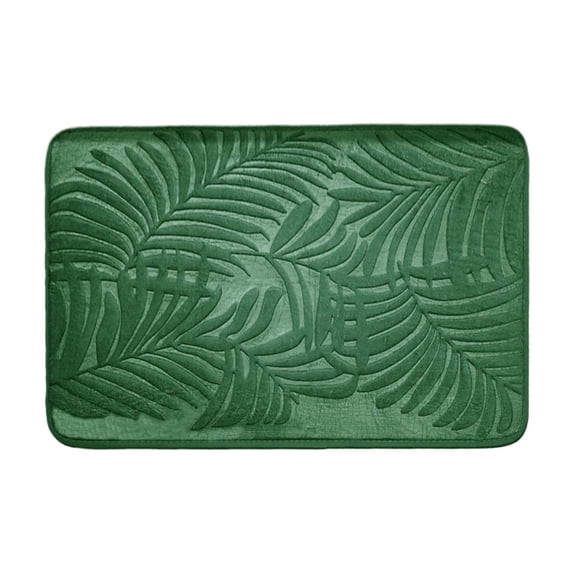 Green Bath Mat Memory Foam Soft Absorbent Non Slip Shower Rug Water Absorbing Doormat 16x24 Inches