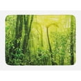 thumbnail image 1 of Green Bath Mat, Tropical Amazon Wildlife Nature Forest with Branches and Tree Art, Non-Slip Plush Mat Bathroom Kitchen Laundry Room Decor, 29.5 X 17.5 Inches, Pale Green and Forest Green, Ambesonne, 1 of 2