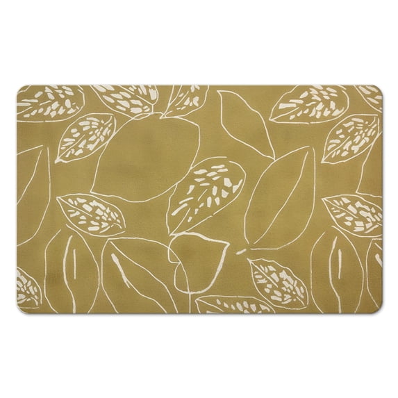 Green Bath Mat with Cute Plant Design, 20x32 in - Non-Slip & Absorbent Thick Shag - Machine Washable Rug for a Beautiful Bathroom