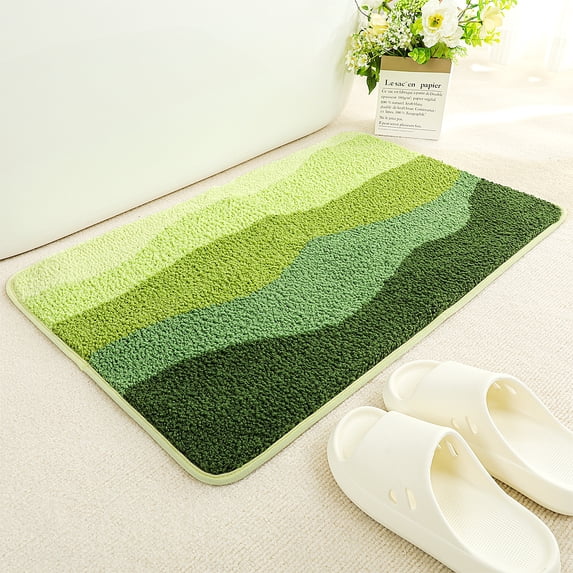 Green Bath Mat 20x31, Soft Absorbent Microfiber Bath Rugs