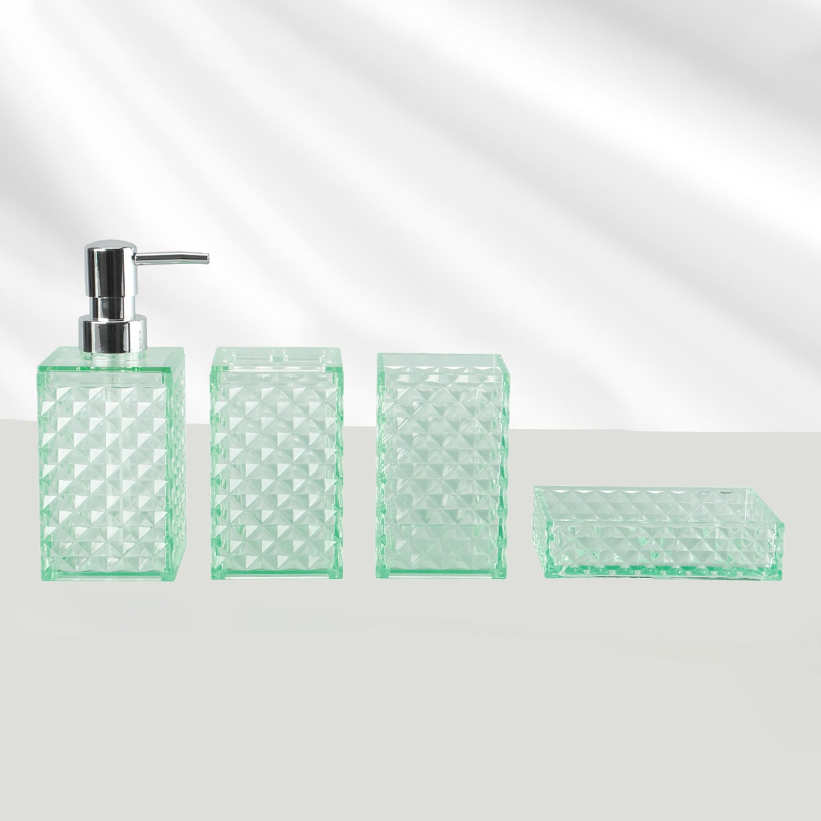 Green Bathroom Accessories Set, 4 Pack Green Bath Accessory Sets