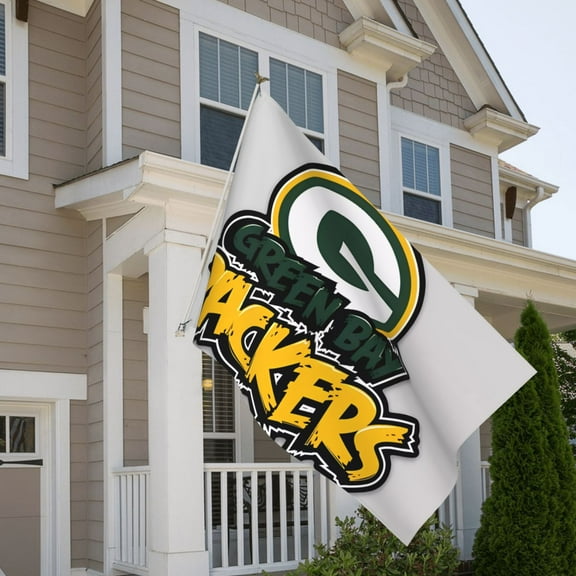 Green_Bay 5x8ft Outdoor Decorative Flag, American Football Team Fan Game Day Support Flag, Lightweight and Drape, Suitable for Strong Winds - All Weather Flag