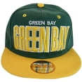 thumbnail image 1 of Green Bay Bold Script Men's Adjustable Snapback Baseball Caps (Green/Gold), 1 of 1