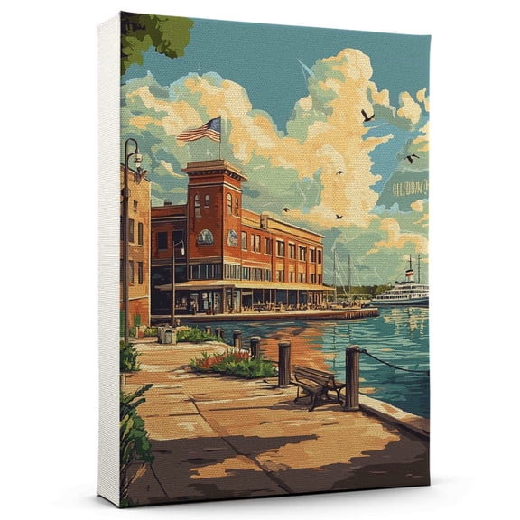 Green Bay Canvas, Travel Canvas, City Prints Wall Decor, Wisconsin Canvas Decor, Green Bay Travel Canvas, Wisconsin Canvas - 106AZ547