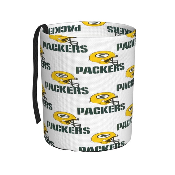 Green_Bay Car Trash Can, Football Fan Customized Vertical Car Trash Can, Foldable Storage Box, Waterproof Car Accessories, Suitable For Suv, Truck, Rv