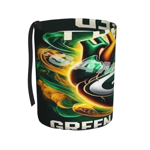 Green_Bay Car Trash Can, Football Fan Customized Vertical Car Trash Can, Foldable Storage Box, Waterproof Car Accessories, Suitable For Suv, Truck, Rv
