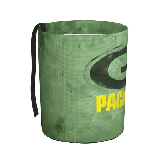 Green_Bay Car Trash Can, Football Fan Customized Vertical Car Trash Can, Foldable Storage Box, Waterproof Car Accessories, Suitable For Suv, Truck, Rv