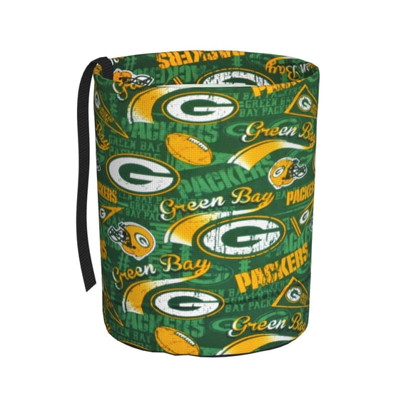 Green_Bay Car Trash Can, Football Fan Customized Vertical Car Trash Can, Foldable Storage Box, Waterproof Car Accessories, Suitable For Suv, Truck, Rv