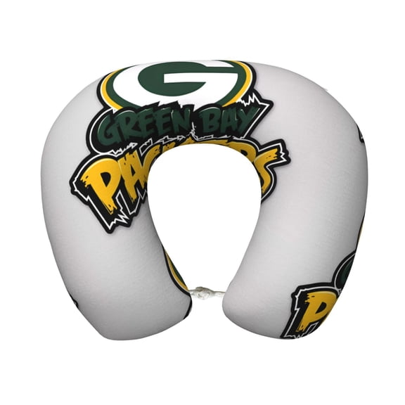 Green_Bay Comfortable And Portable U-Shaped Pillow, American Football Team Theme Travel Neck Pillow, Supports Neck And Head, Relieves Fatigue, Suitable For Cam_pus, Office Lunch Break Pillow