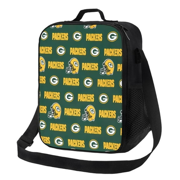 Green_Bay Custom lunch box, multifunctional cooler insulated lunch bag, football team themed food storage bag can be carried by hand or crossbody, suitable for sch_ool, office, picnic, travel