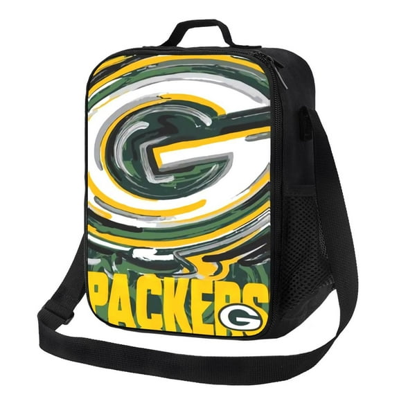 Green_Bay Custom lunch box, multifunctional cooler insulated lunch bag, football team themed food storage bag can be carried by hand or crossbody, suitable for sch_ool, office, picnic, travel