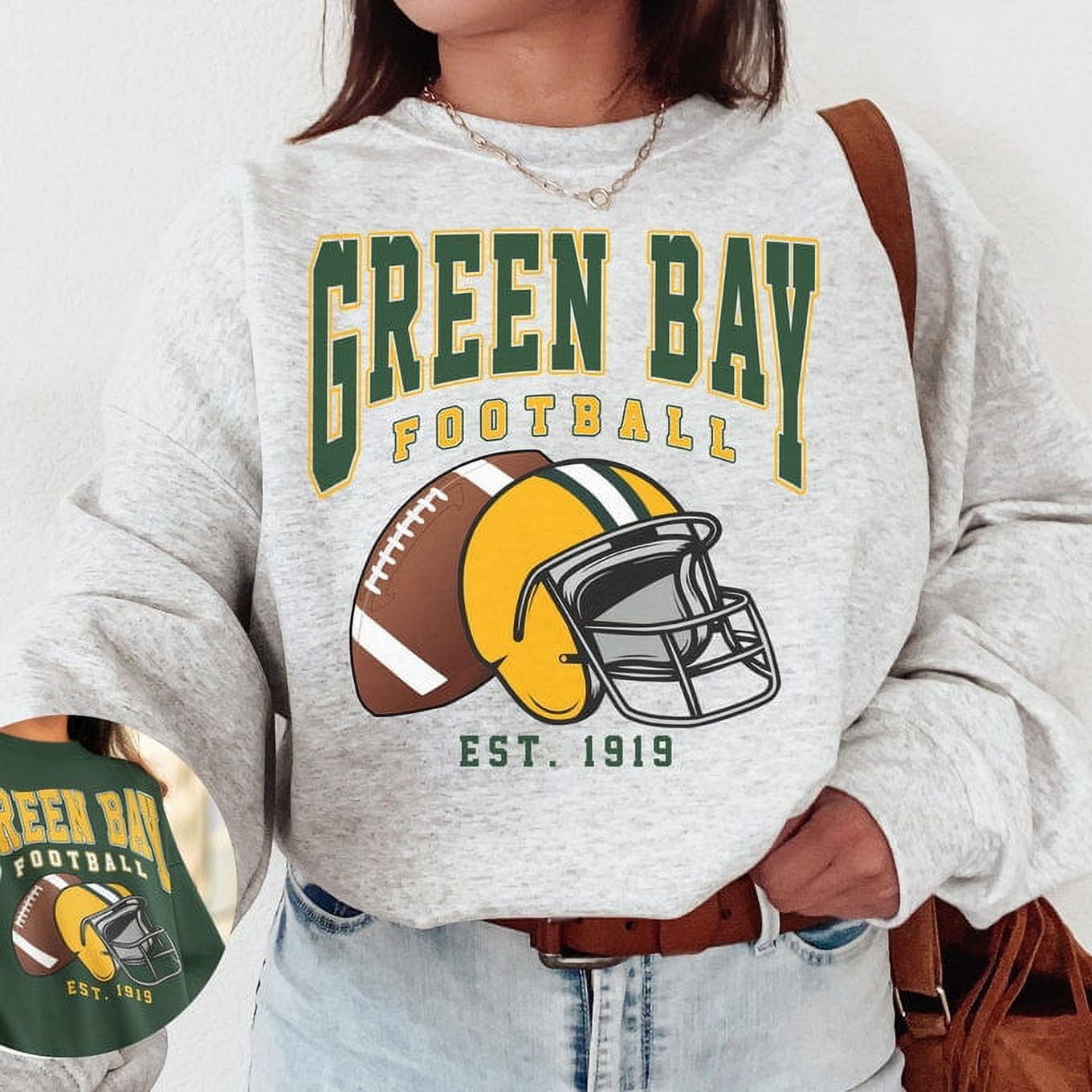 Green Bay Football Crewneck Sweatshirt , Packers Sweatshirt, Green Bay