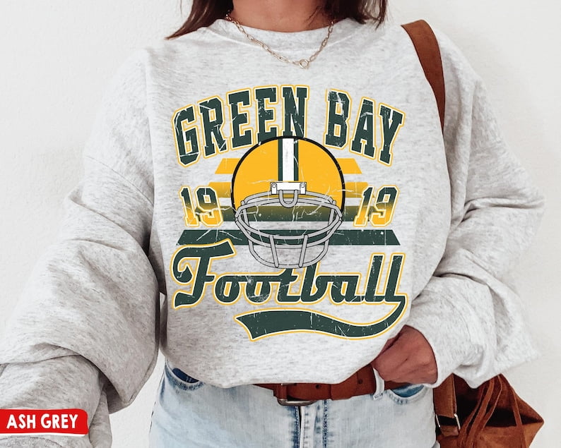 Green Bay Football Crewneck Sweatshirt, Vintage Packers Sweatshirt