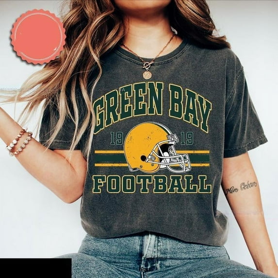 Green Bay Football, Packer, Green Bay unisex vintage T Unisex Comfort Tee T Shirt, Color: Pepper, Size: S