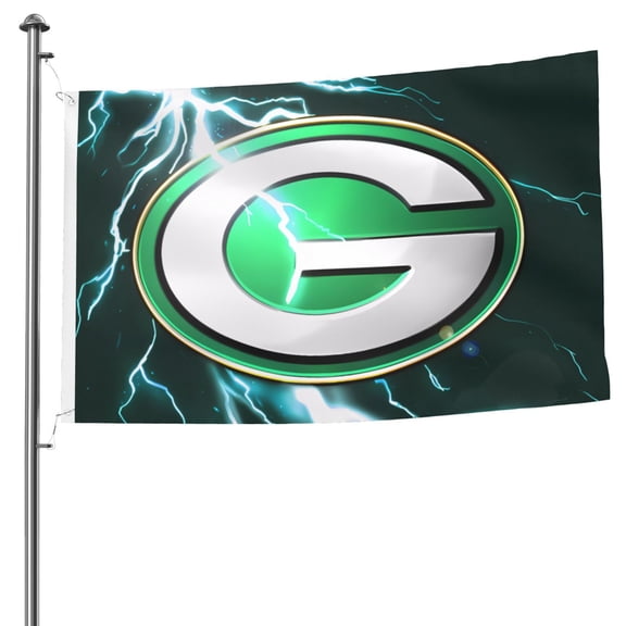 Green_Bay Football Team Custom Double Sided Flag 5x8ft, Game Day Support Flag Hanging Outdoor Garden Hanging Flag, Football Fan Home Indoor and Outdoor Decor