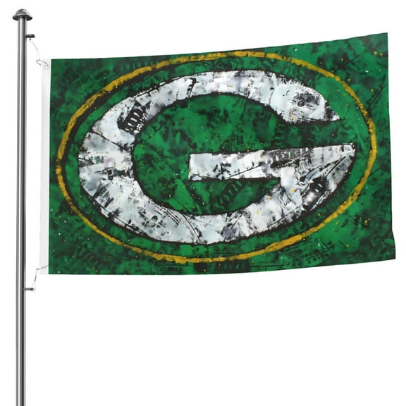 Green_Bay Football Team Custom Double Sided Flag 5x8ft, Game Day Support Flag Hanging Outdoor Garden Hanging Flag, Football Fan Home Indoor and Outdoor Decor