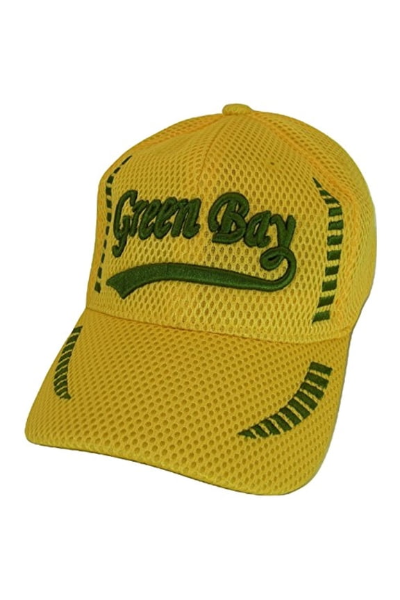 Green Bay Men's Summer Mesh Adjustable Baseball Cap (Gold)