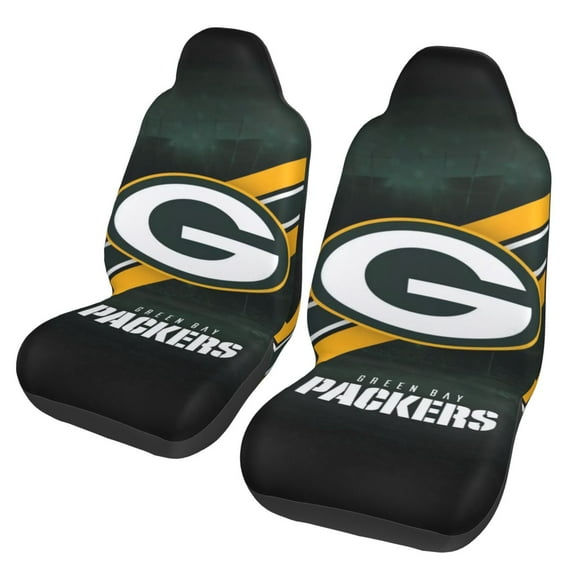 Green_Bay New Car Seat Covers 2-Pack, Breathable Polyester Car Seat Covers, Football Team Themed Car Gifts, Comfortable Seat Covers for Most Cars, Vans, Trucks, and SUVs