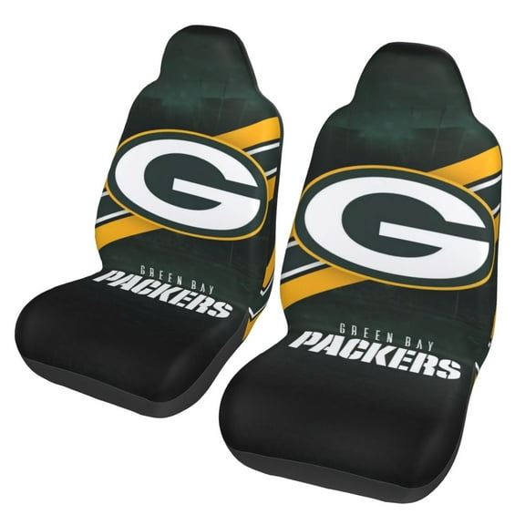 Green_Bay New Car Seat Covers 2-Pack, Breathable Polyester Car Seat Covers, Football Team Themed Car Gifts, Comfortable Seat Covers for Most Cars, Vans, Trucks, and SUVs