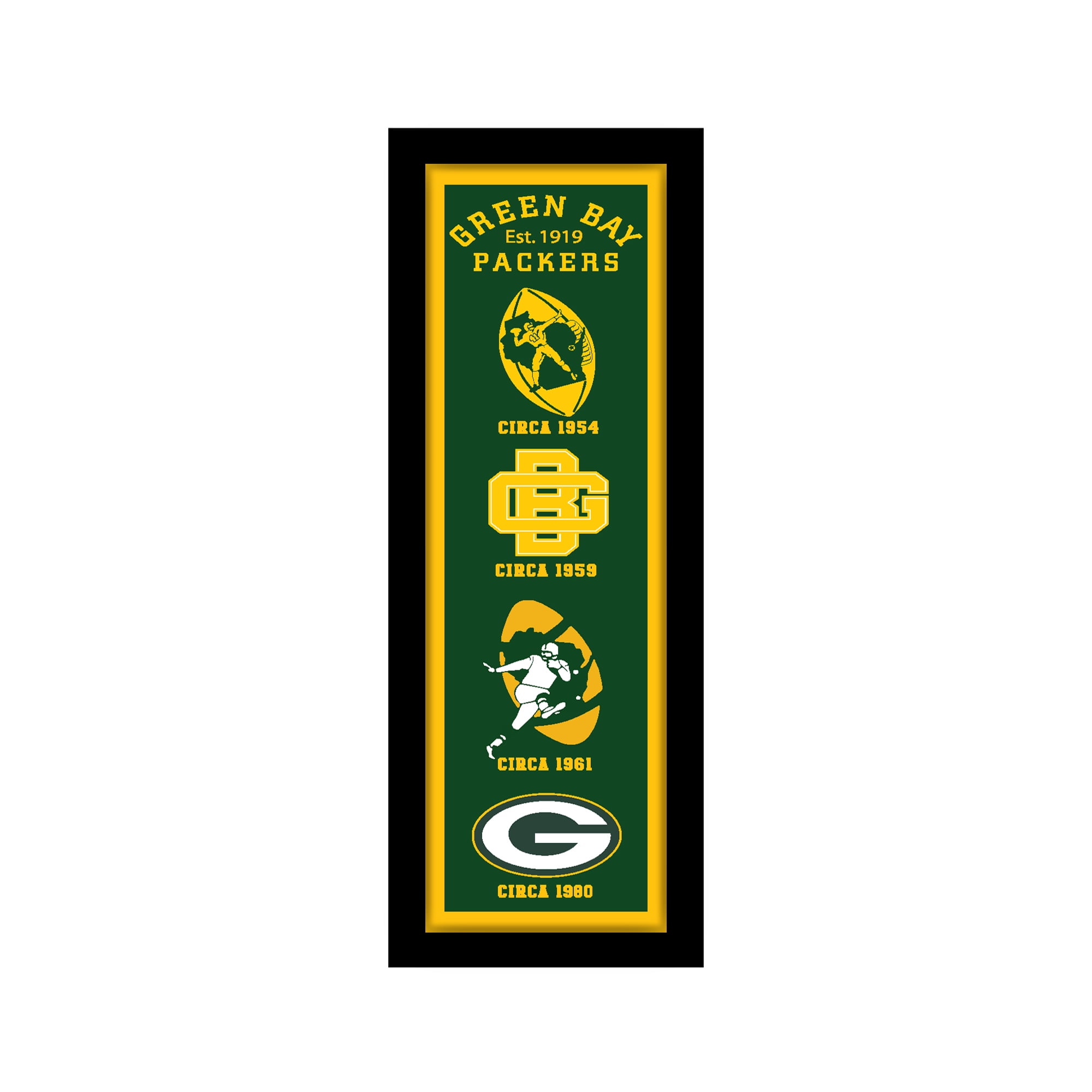 Green Bay Packers Wool Banner 8x32 Heritage Slogan Design main image 1